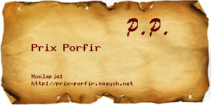 Prix Porfir névjegykártya